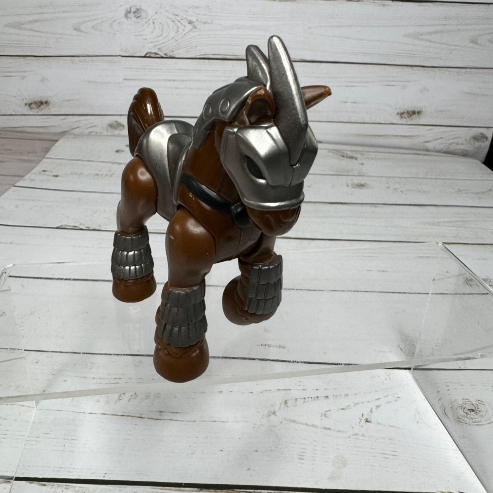 Fisher Price Imaginext Angus Knight Horse Mount‎ Brown Silver Castle 2011